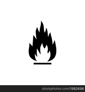 Fire Flame, Flammable. Flat Vector Icon illustration. Simple black symbol on white background. Fire Flame, Flammable sign design template for web and mobile UI element. Fire Flame, Flammable Flat Vector Icon