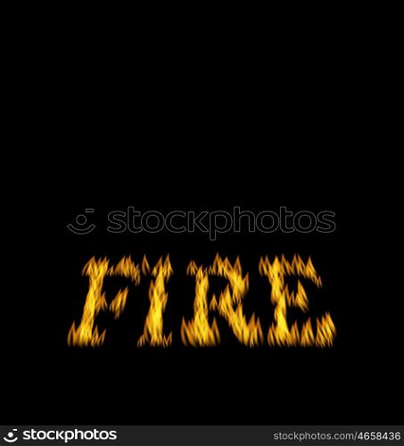 Fire Flame Font Isolated on Black Background. Illustration Fire Flame Font Isolated on Black Background - Vector