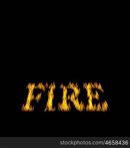 Fire Flame Font Isolated on Black Background. Illustration Fire Flame Font Isolated on Black Background - Vector