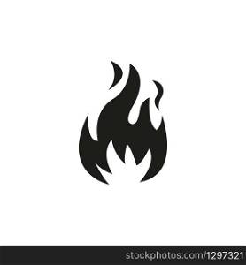 Fire flame icon. Black icon isolated on white background. Fire flame silhouette. Simple icon. Web site page and mobile app design vector element. - Vector illustration.. Fire flame icon. Black icon isolated on white background. Fire flame silhouette. Simple icon. Web site page and mobile app design vector element. - Vector