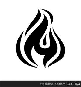 fire flame icon. fire flame icon, black icon isolated on white background