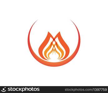 Fire flame icon logo template