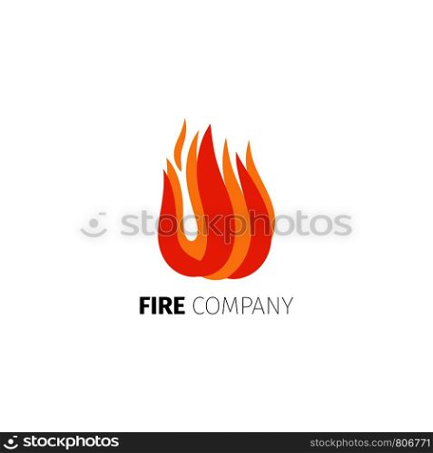 Fire flame icon. Vector fire company logo template isolated on white background. Fire flame company logo template