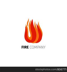 Fire flame icon. Vector fire company logo template isolated on white background. Fire flame company logo template