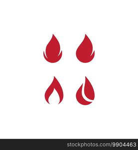 Fire flame illustration logo Template