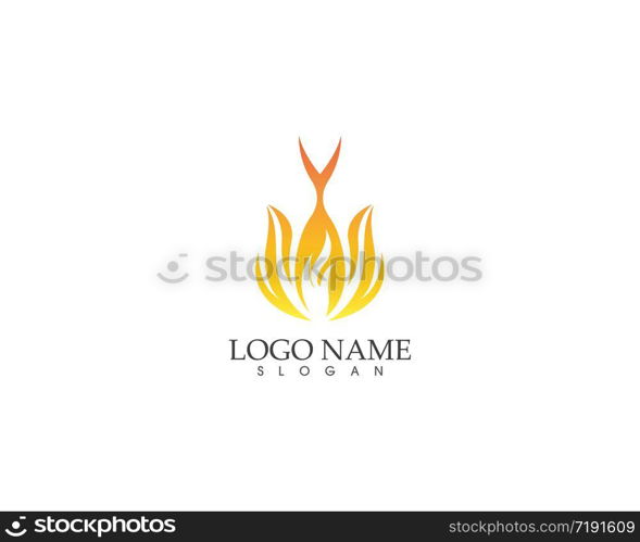 Fire flame logo design vector