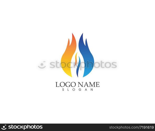 Fire flame logo design vector