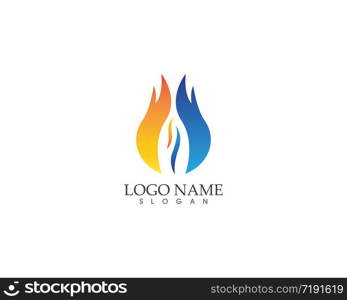 Fire flame logo design vector