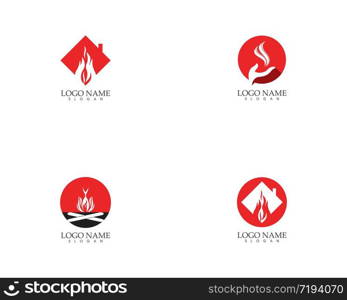 Fire flame logo design vector