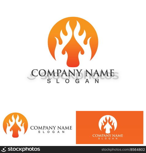 fire flame logo icon vector design template
