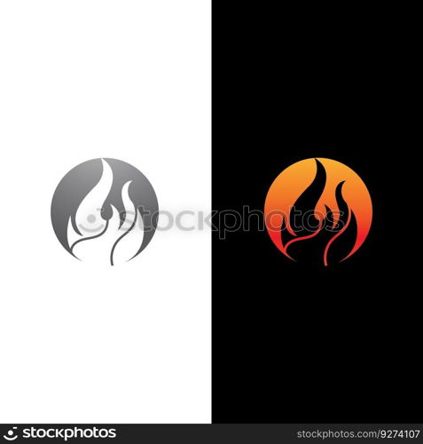 fire flame logo icon vector illustration template design