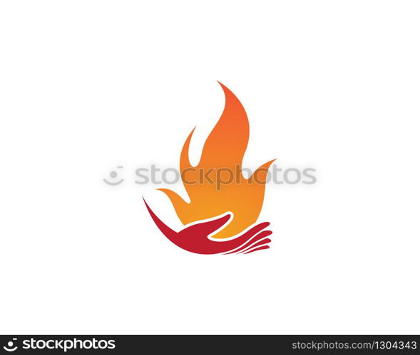 Fire flame logo template vector icon illustration design