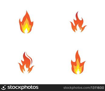 Fire flame logo template vector icon illustration design