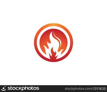 Fire flame logo template vector icon illustration design