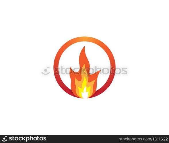 Fire flame logo template vector icon illustration design