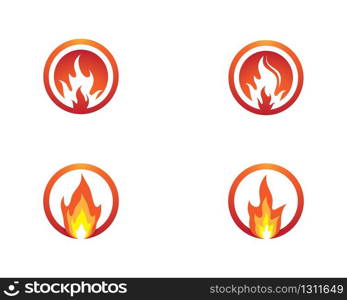 Fire flame logo template vector icon illustration design