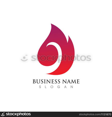 Fire flame Logo Template vector icon Oil, gas and energy logo concept