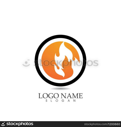 Fire flame Logo Template vector icon Oil, gas and energy logo concept