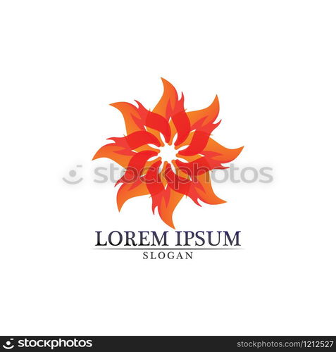 Fire flame nature logo and symbols icons template