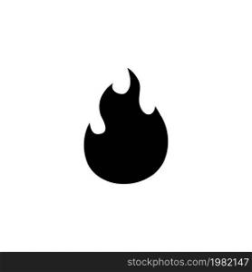 Fire Flames. Flat Vector Icon. Simple black symbol on white background. Fire Flames Flat Vector Icon
