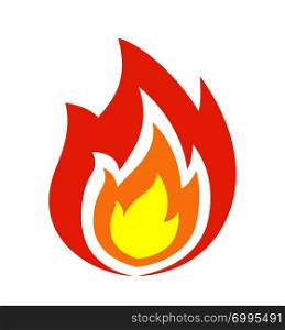 Fire flames icon vector illustration isolated on white background