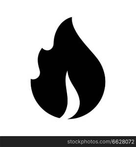 Fire flames, new black icon, vector illustration. Fire flames, new black icon on a white background