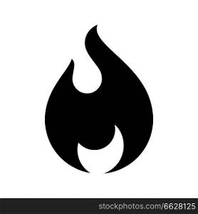 Fire flames, new black icon, vector illustration. Fire flames, new black icon on a white background