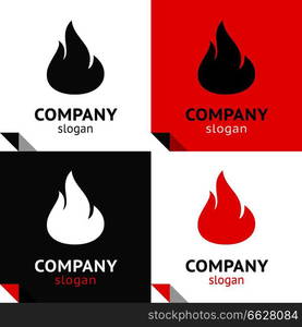 Fire flames new set four variants for your logo