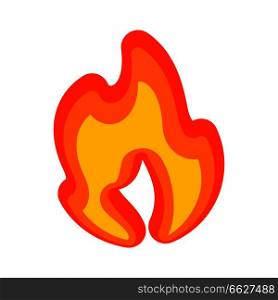 Fire flames, red yellow icon, vector illustration. Fire flames, red yellow art new icon