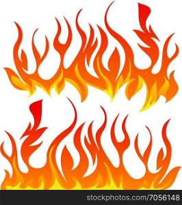 Fire flames vector set. Fire flames vector set on white background
