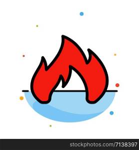 Fire, Heating, Fireplace, Spark Abstract Flat Color Icon Template