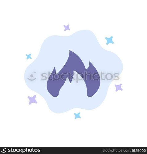 Fire, Heating, Fireplace, Spark Blue Icon on Abstract Cloud Background