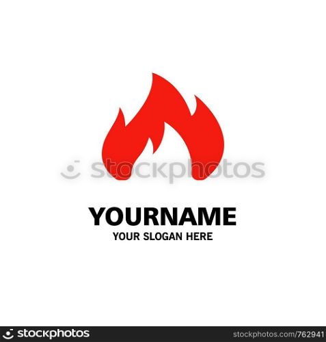 Fire, Heating, Fireplace, Spark Business Logo Template. Flat Color