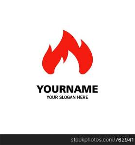 Fire, Heating, Fireplace, Spark Business Logo Template. Flat Color
