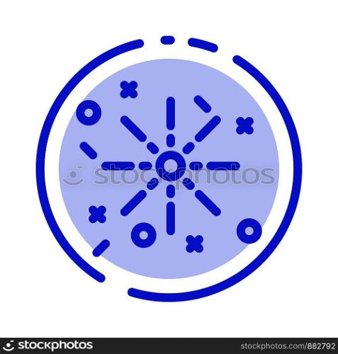 Fire, Holiday, Easter Blue Dotted Line Line Icon