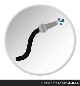Fire hose icon in flat circle isolated vector illustration for web. Fire hose icon circle