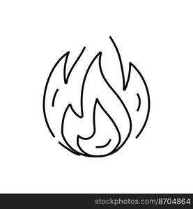 fire hot line icon vector. fire hot sign. isolated contour symbol black illustration. fire hot line icon vector illustration