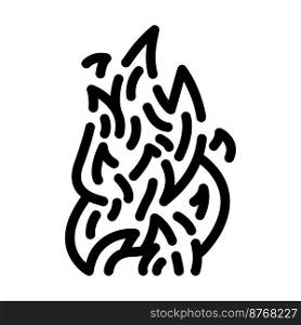 fire hot line icon vector. fire hot sign. isolated contour symbol black illustration. fire hot line icon vector illustration