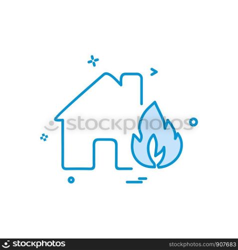 Fire house icon design vector