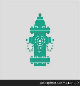 Fire hydrant icon. Gray background with green. Vector illustration.