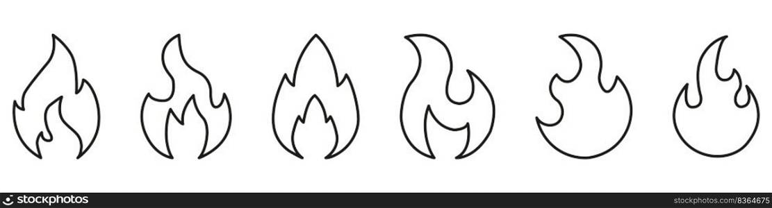 Fire icon collection. Fire flame symbol. Bonfire silhouette logotype. Flames symbols set flat style - stock vector.. Fire icon collection. Fire flame symbol. Bonfire silhouette logotype. Flames symbols set flat style - stock vector