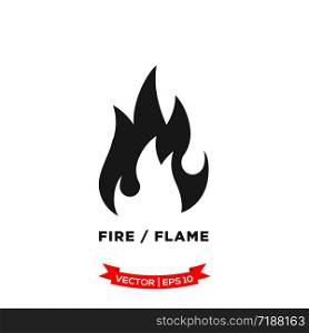 fire icon in trendy flat style, flame icon