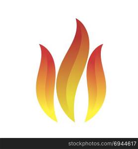 Fire Icon Isolated. Red Fire Icon Isolated on White Background