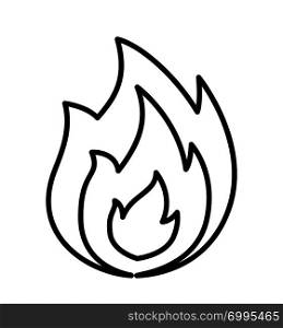 Fire icon line vector illustration isolated on white background