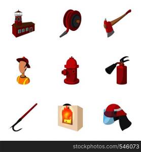 Fire icons set. Cartoon illustration of 9 fire vector icons for web. Fire icons set, cartoon style