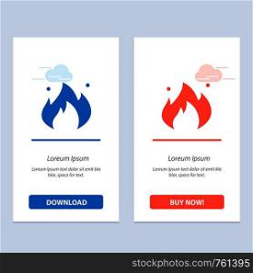 Fire, Industry, Oil, Construction Blue and Red Download and Buy Now web Widget Card Template