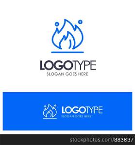 Fire, Industry, Oil, Construction Blue Outline Logo Place for Tagline