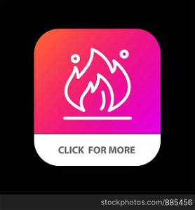 Fire, Industry, Oil, Construction Mobile App Button. Android and IOS Line Version