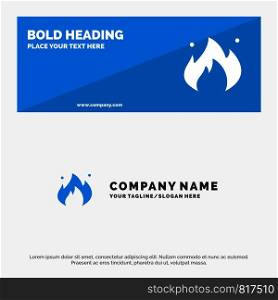 Fire, Industry, Oil, Construction SOlid Icon Website Banner and Business Logo Template