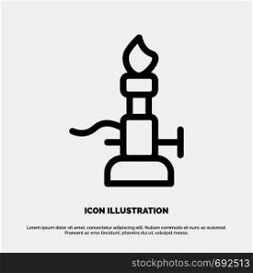 Fire, Lab, Light, Science, Torch Line Icon Vector